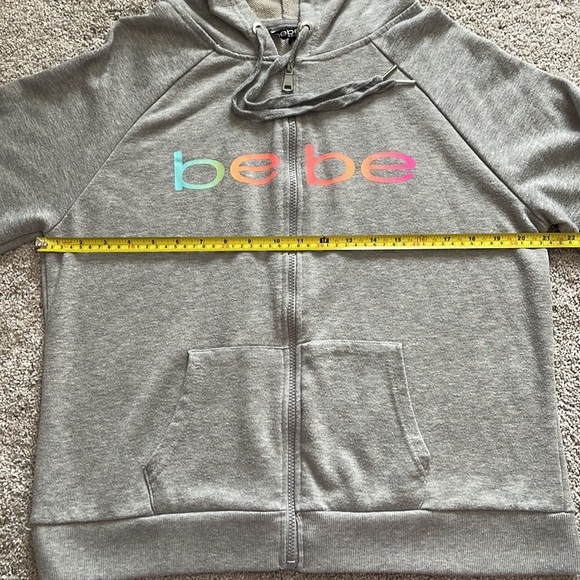 Bebe Gray Zip-Up Hoodie. XL - Picture 3 of 10